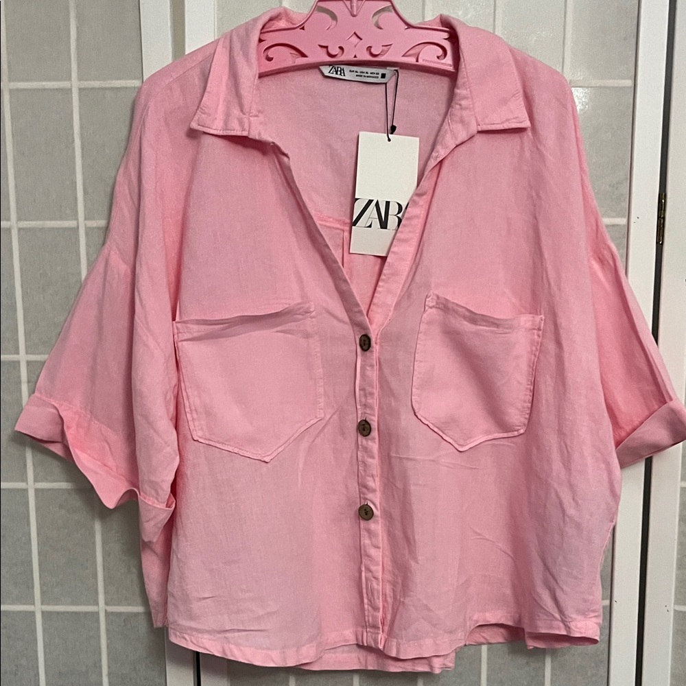Zara Light Pink Casual Shirt